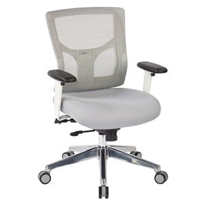 Scranton & Co Gray Mesh Mid Back Chair with 2-Way Adjustable Arms