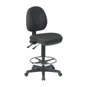 Scranton & Co Ergonomic Black Fabric Drafting Chair with Footring