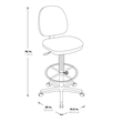 Scranton & Co Brown Fabric Drafting Chair with Lumbar Support
