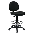 Scranton & Co Black Fabric Drafting Chair with Chrome Teardrop Footrest