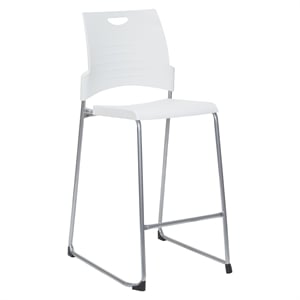 Scranton & Co Tall Stacking Stool with White Plastic Seat - 25 Pack