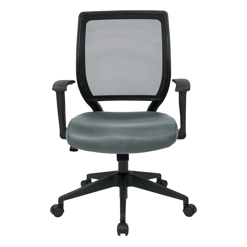 Scranton & Co Screen Back Task Chair with Arms in Gray Fabric