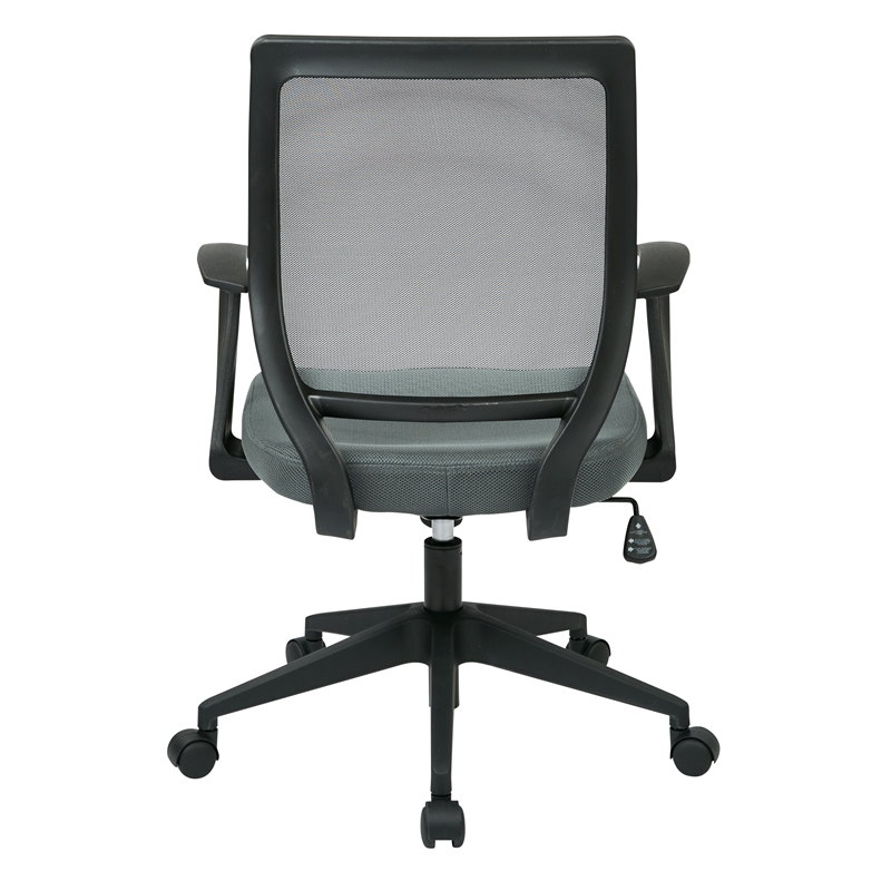 Scranton & Co Screen Back Task Chair with Arms in Gray Fabric