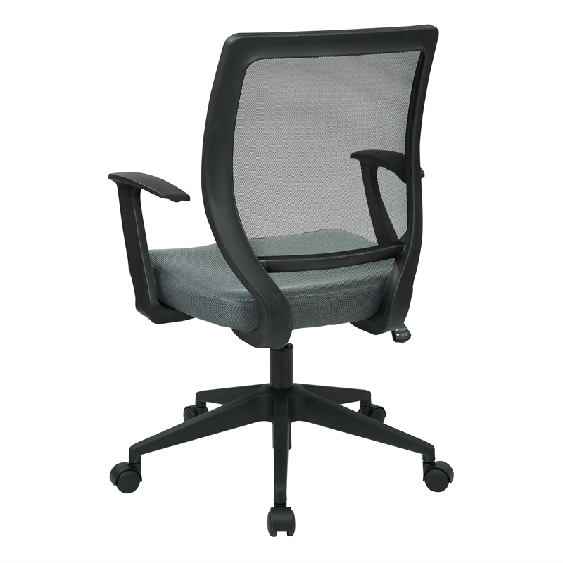 Scranton & Co Screen Back Task Chair with Arms in Gray Fabric