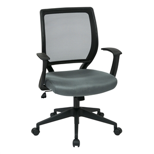 Scranton & Co Screen Back Task Chair with Arms in Gray Fabric