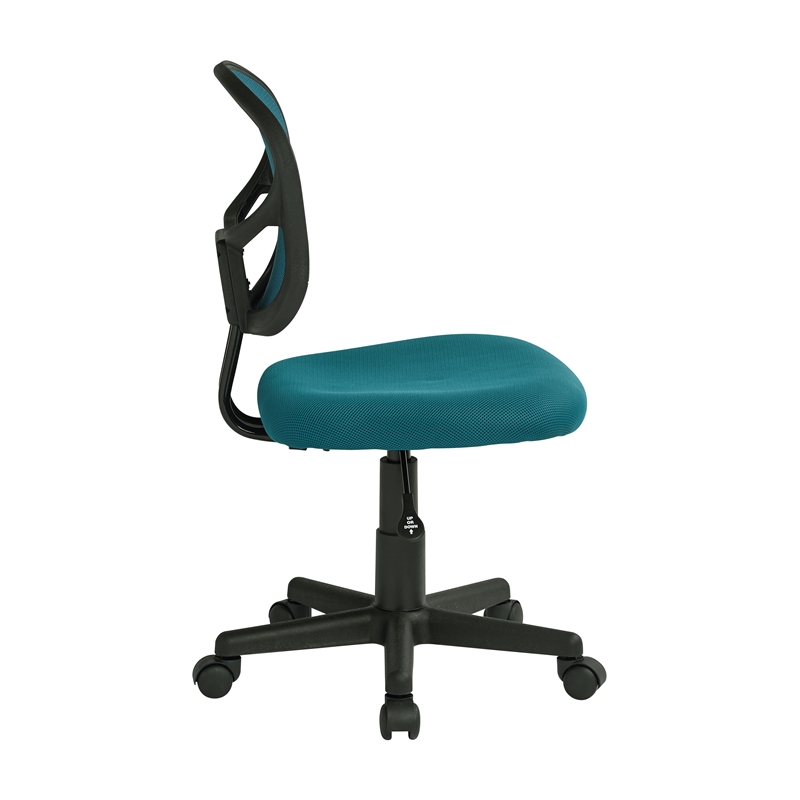 Scranton & Co Contemporary Blue Mesh Back and Fabric Armless Desk Chair