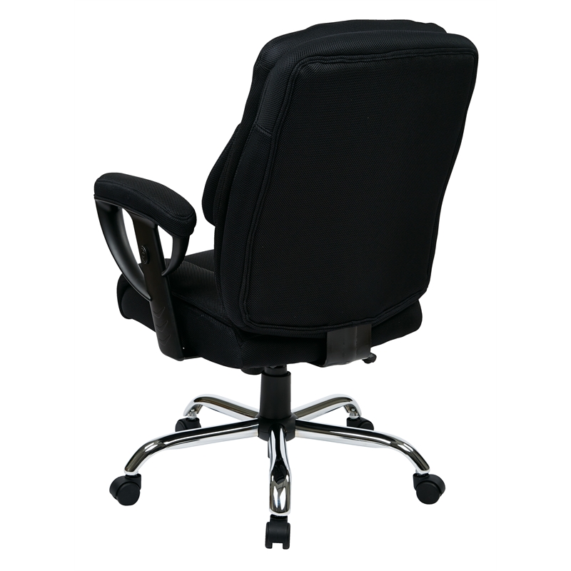Scranton & Co Big and Tall Executive Office Chair in Black Mesh