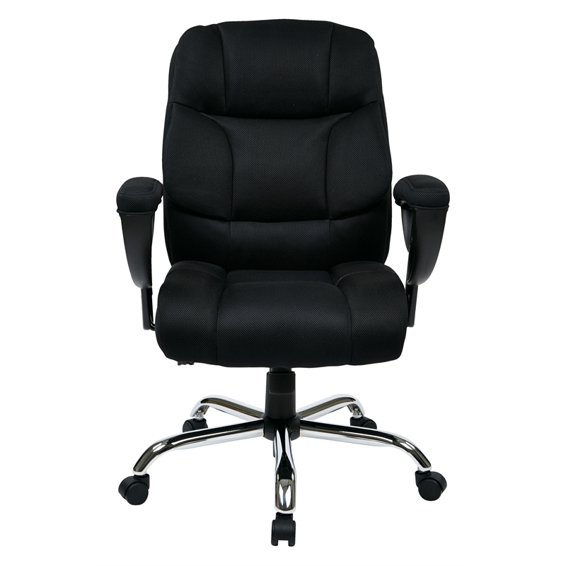 Scranton & Co Big and Tall Executive Office Chair in Black Mesh