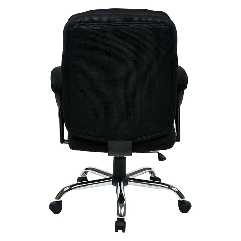 Scranton & Co Big and Tall Executive Office Chair in Black Mesh
