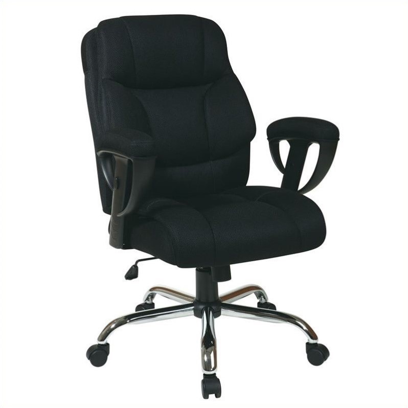 Scranton & Co Big and Tall Executive Office Chair in Black Mesh