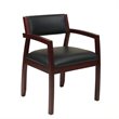 Scranton & Co Mahogany Guest Chair with Black Bonded Leather Seat