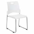 Scranton & Co Stacking Chairs with White Plastic Seat - 28 Pack with Dolly