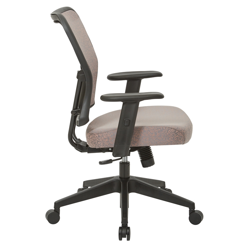 Scranton & Co Manager's Chair in Salmon Pink Fabric with Arms