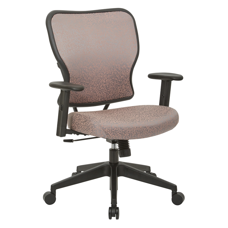 Scranton & Co Manager's Chair in Salmon Pink Fabric with Arms