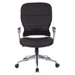 Scranton & Co Black Bonded Leather Manager's Chair - Aluminum Arms