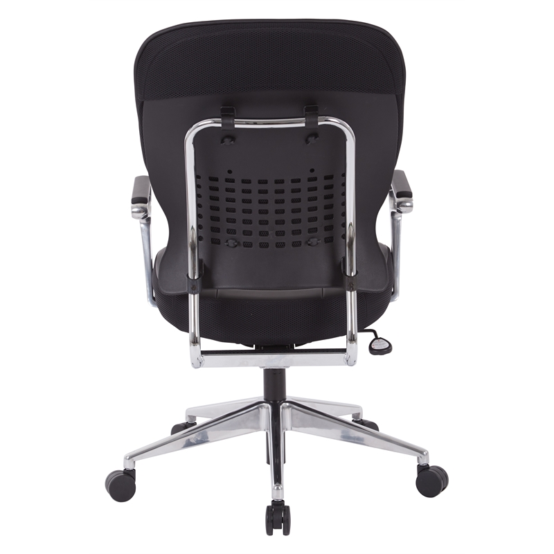 Scranton & Co Black Bonded Leather Manager's Chair - Aluminum Arms