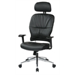 Scranton & Co Black Bonded Leather Manager's Chair with Arms
