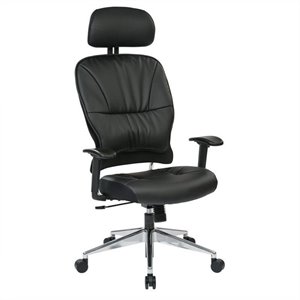 Scranton & Co Black Bonded Leather Manager's Chair with Arms