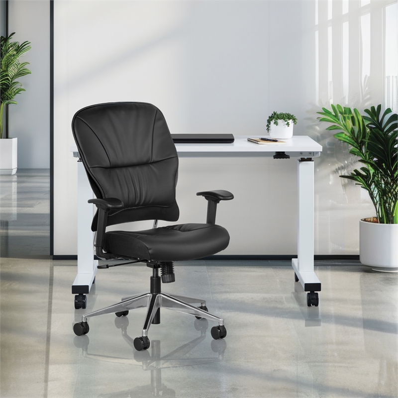 Scranton & Co Black Bonded Leather Manager's Chair - Synchro Tilt
