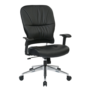 Scranton & Co Black Bonded Leather Manager's Chair - Synchro Tilt