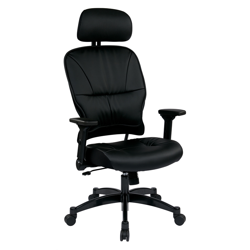 Scranton & Co Black Bonded Leather Manager's Chair with Headrest