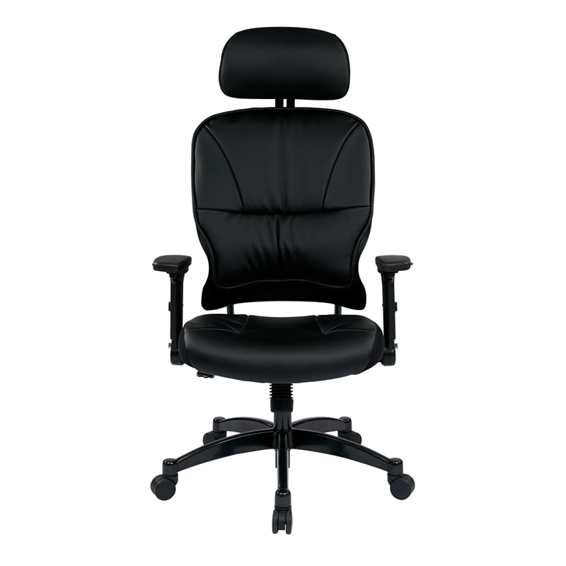 Scranton & Co Black Bonded Leather Manager's Chair with Headrest