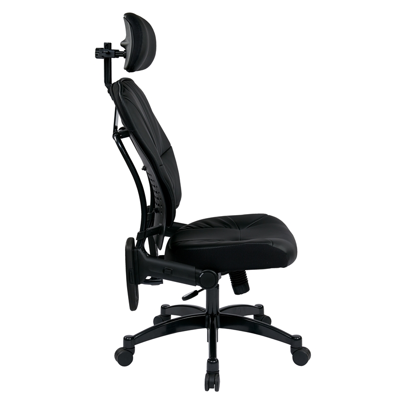 Scranton & Co Black Bonded Leather Manager's Chair with Headrest