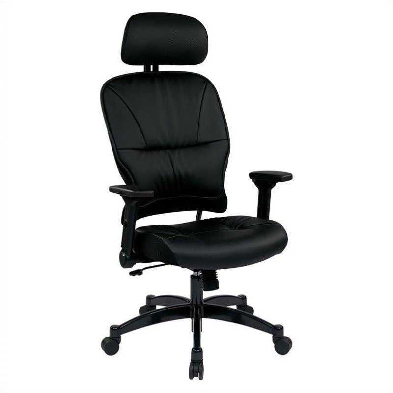 Scranton & Co Black Bonded Leather Manager's Chair with Headrest