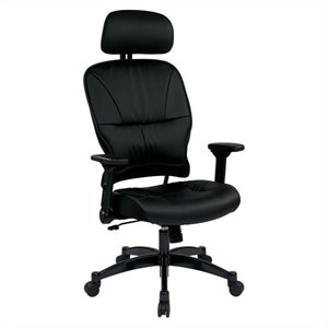 Scranton & Co Black Bonded Leather Manager's Chair with Headrest