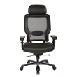 Scranton & Co Big and Tall Executive Chair in Black Leather - Headrest