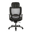 Scranton & Co Big and Tall Executive Chair in Black Leather - Headrest