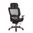 Scranton & Co Big and Tall Executive Chair in Black Leather - Headrest