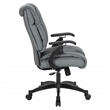 Scranton & Co Charcoal Grey Leather Conference Chair with Arms