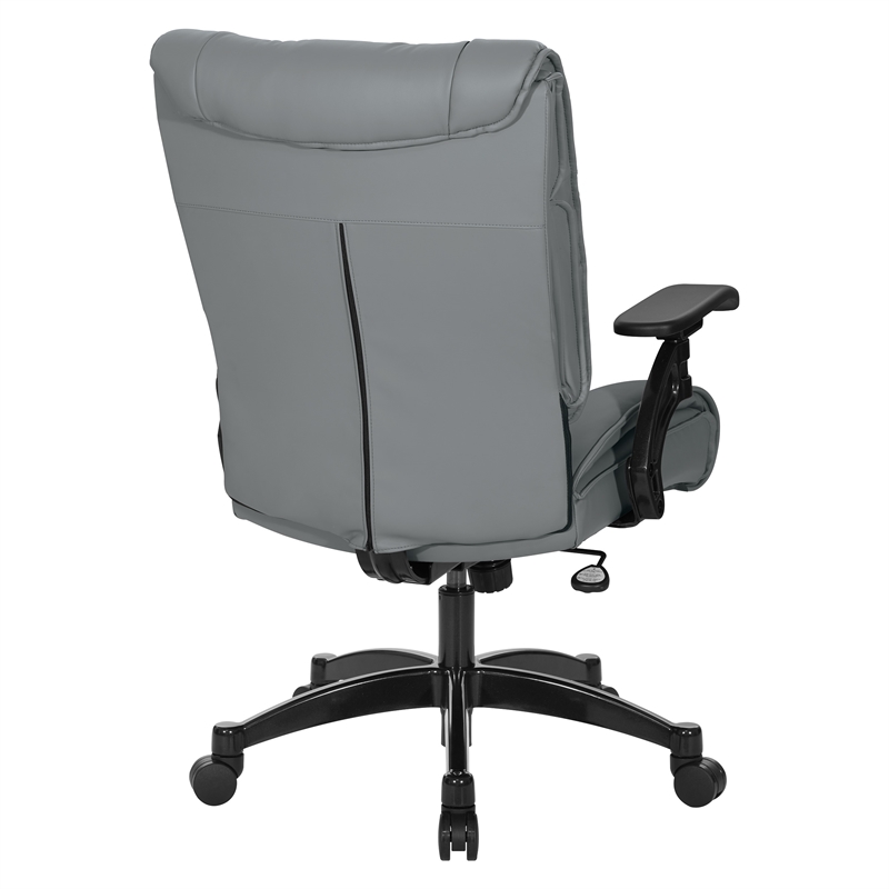 Scranton & Co Charcoal Grey Leather Conference Chair with Arms