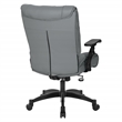 Scranton & Co Charcoal Grey Leather Conference Chair with Arms