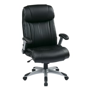Scranton & Co Executive Leather Office Chair in Silver and Black