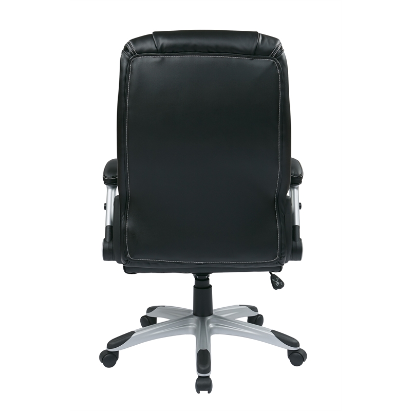 Scranton & Co Executive Leather Office Chair in Silver and Black