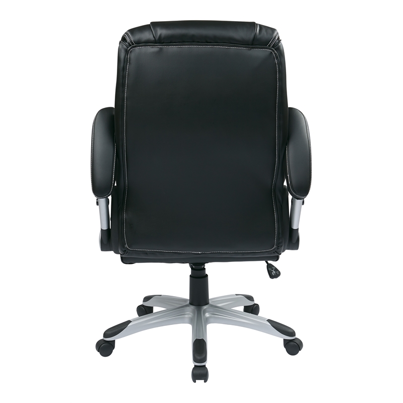 Scranton & Co Executive Leather Office Chair in Silver and Black