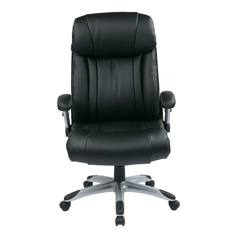 Scranton & Co Executive Leather Office Chair in Silver and Black