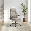 Scranton & Co Big & Tall Leather Chair in Taupe - 400 lb Capacity
