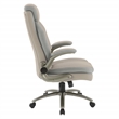 Scranton & Co Big & Tall Leather Chair in Taupe - 400 lb Capacity