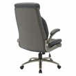 Scranton & Co Big & Tall Leather Chair in Gray - 400 lb Capacity