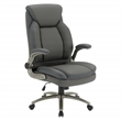 Scranton & Co Big & Tall Leather Chair in Gray - 400 lb Capacity