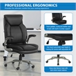 Scranton & Co Big & Tall Leather Chair in Black - 400 lb Capacity