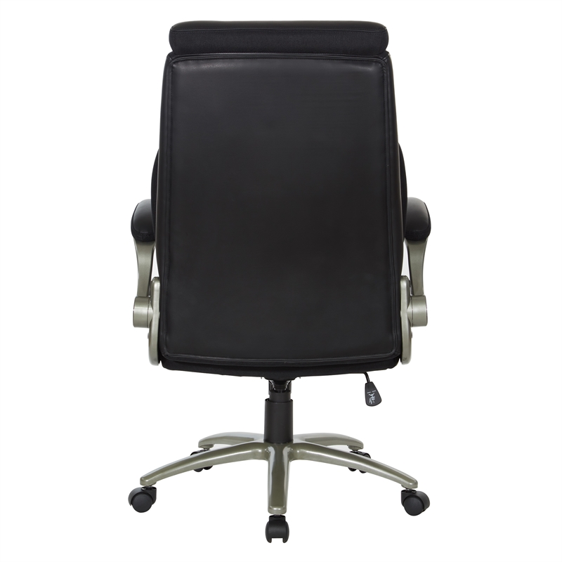 Scranton & Co Big & Tall Leather Chair in Black - 400 lb Capacity