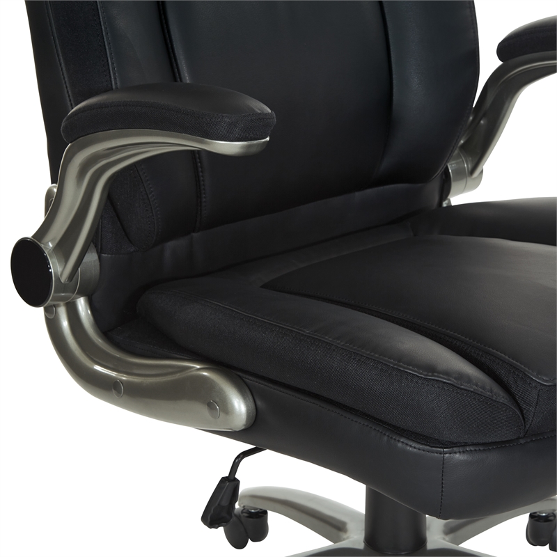 Scranton & Co Big & Tall Leather Chair in Black - 400 lb Capacity