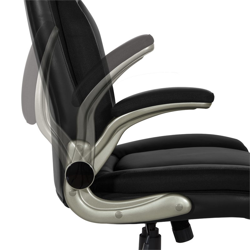 Scranton & Co Big & Tall Leather Chair in Black - 400 lb Capacity