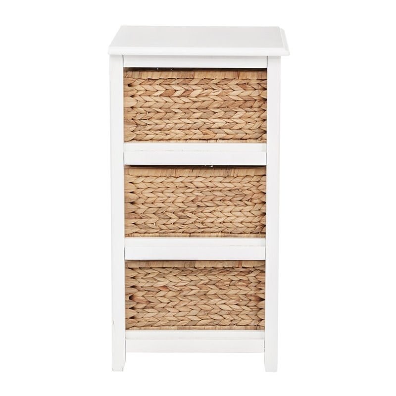 Scranton & Co 4-Tier Storage Unit in White with Natural Brown Baskets
