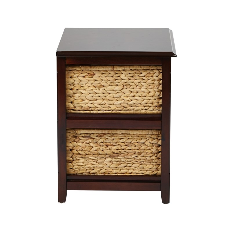 Scranton & Co 2-Tier Wood Storage Unit in Espresso with Baskets