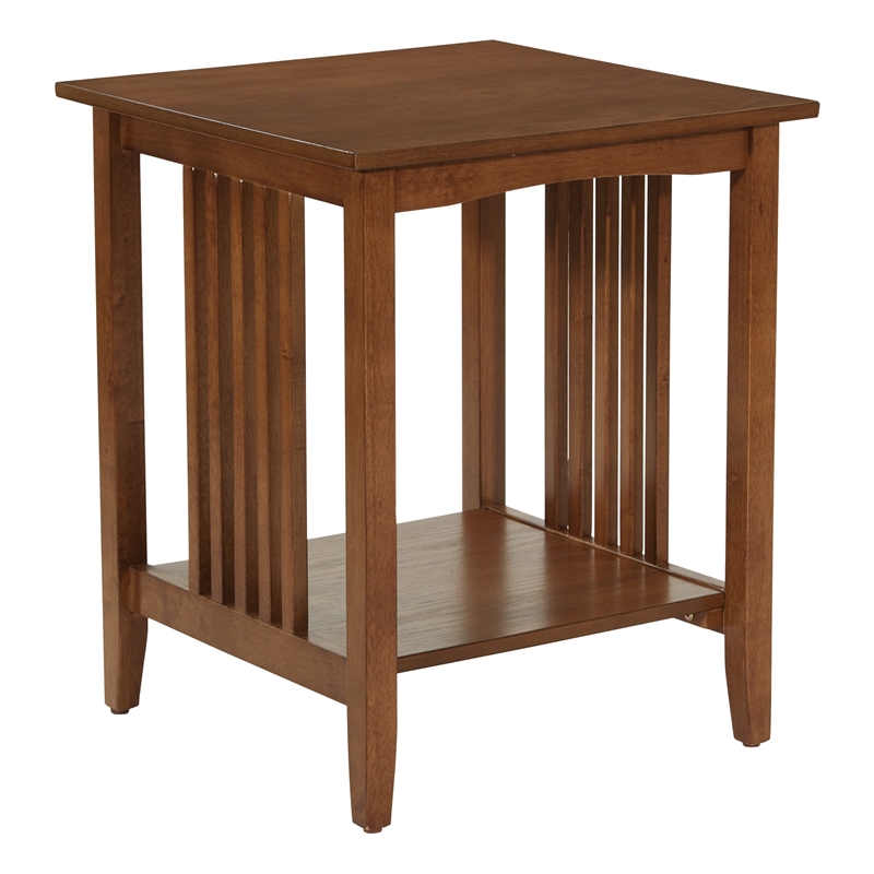 Scranton & Co Contemporary Mission Style Side Table in Ash Brown Finish